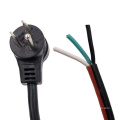 NEMA 5-15P 45 degree angled power cord other end stripped